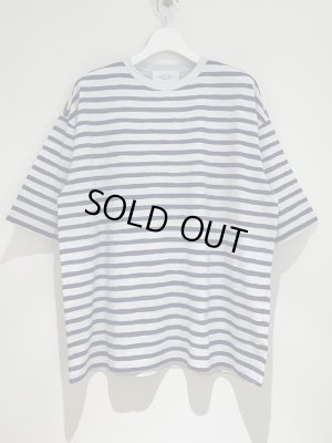 画像2: UNUSED（アンユーズド） プリントボーダーTシャツ ライトグレー×パープル