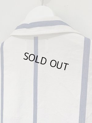 画像8: UNUSED（アンユーズド） エンブロイダード ストライプショートスリーブシャツ ホワイト×ブルー