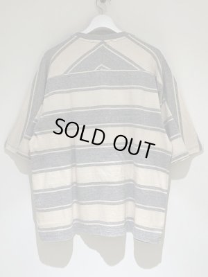 画像6: UNUSED（アンユーズド） 変則ボーダーTシャツ グレー×ベージュ