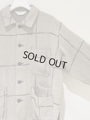 画像5: ANCELLM（アンセルム） ドローイングチェック リネンカバーオール ナチュラル