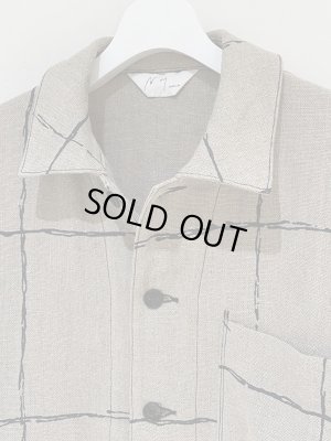 画像3: ANCELLM（アンセルム） ドローイングチェック リネンカバーオール ナチュラル