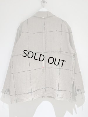 画像9: ANCELLM（アンセルム） ドローイングチェック リネンカバーオール ナチュラル