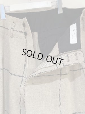 画像5: ANCELLM（アンセルム） ドローイングチェック リネンワイドパンツ ナチュラル