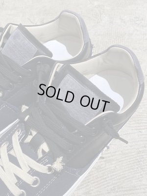 画像4: Maison Margiela（メゾン マルジェラ） 22ライン キャンバス×レザースニーカー Low ネイビー×ブラック