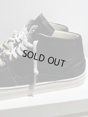 画像3: Maison Margiela（メゾン マルジェラ） 22ライン キャンバス×レザースニーカー Mid ブラック×ブラック