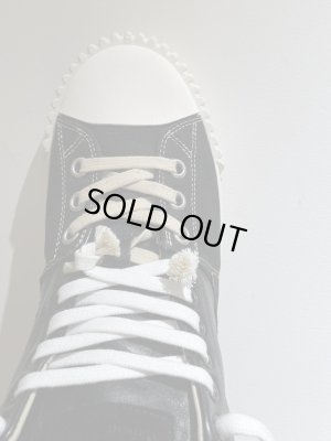 画像5: Maison Margiela（メゾン マルジェラ） 22ライン キャンバス×レザースニーカー Mid ブラック×ブラック