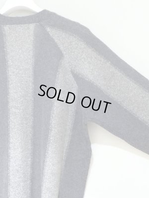 画像9: UNUSED（アンユーズド） モヘアミックス ストライプカーディガン チャコール×ライトグレー