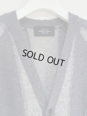 画像3: UNUSED（アンユーズド） モヘアミックス ストライプカーディガン チャコール×ライトグレー