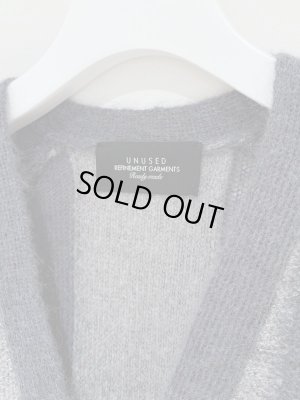 画像4: UNUSED（アンユーズド） モヘアミックス ストライプカーディガン チャコール×ライトグレー