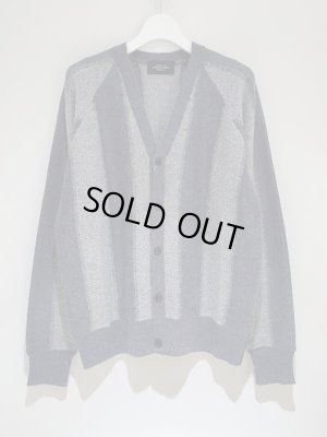 画像2: UNUSED（アンユーズド） モヘアミックス ストライプカーディガン チャコール×ライトグレー