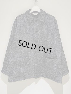 画像2: ANCELLM（アンセルム） ウールヘリンボーン カバーオール ホワイト×ブラック