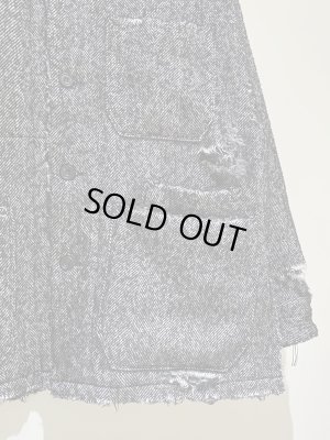 画像4: ANCELLM（アンセルム） クラッシュウールヘリンボーン カバーオール ホワイト×ブラック