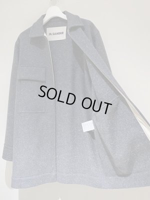 画像7: JIL SANDER（ジルサンダー） ジップアップ ウールハーフコート ブルーグレー杢