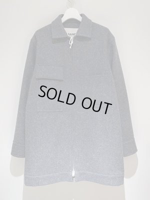 画像2: JIL SANDER（ジルサンダー） ジップアップ ウールハーフコート ブルーグレー杢
