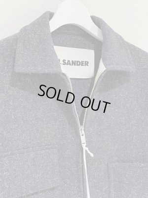 画像3: JIL SANDER（ジルサンダー） ジップアップ ウールハーフコート ブルーグレー杢