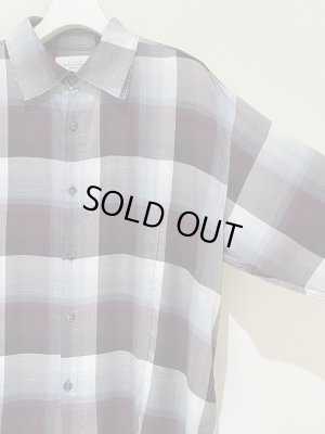 画像5: UNUSED × SUGARHILL（アンユーズド×シュガーヒル） オンブレチェックレーヨンシャツ レッド×ブルー