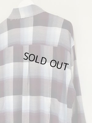 画像11: UNUSED × SUGARHILL（アンユーズド×シュガーヒル） オンブレチェックレーヨンシャツ レッド×ブルー