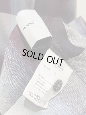 画像9: UNUSED × SUGARHILL（アンユーズド×シュガーヒル） オンブレチェックレーヨンシャツ レッド×ブルー