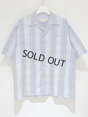 画像2: MARNI（マルニ） オープンカラー ショートスリーブ チェックシャツ ブルーチェック