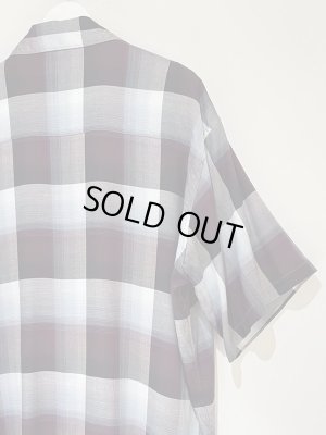 画像9: UNUSED × SUGARHILL（アンユーズド×シュガーヒル） オンブレチェック 半袖レーヨンシャツ レッド×ブルー
