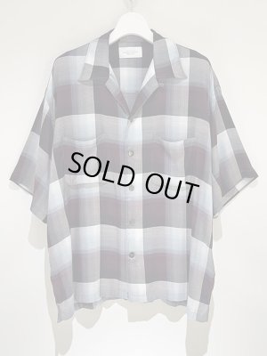 画像2: UNUSED × SUGARHILL（アンユーズド×シュガーヒル） オンブレチェック 半袖レーヨンシャツ レッド×ブルー