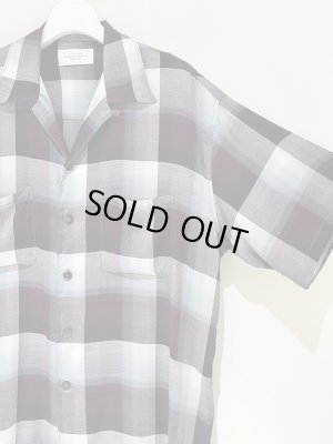 画像5: UNUSED × SUGARHILL（アンユーズド×シュガーヒル） オンブレチェック 半袖レーヨンシャツ レッド×ブルー