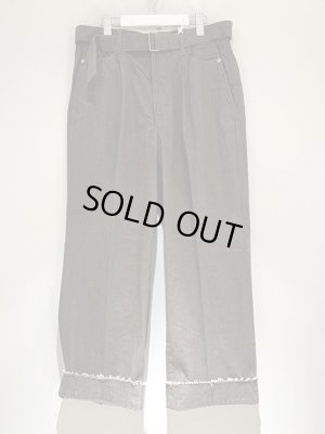 画像2: YOKE（ヨーク） Cut-off Wide Denim Trousers（カットオフワイドデニムトラウザーズ） オリーブドラブ