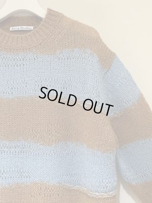 画像5: Acne Studios（アクネ ストゥディオズ） ダメージボーダー モヘアミックスニット ベージュ×ライトブルー