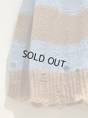 画像6: Acne Studios（アクネ ストゥディオズ） ダメージボーダー モヘアミックスニット ベージュ×ライトブルー
