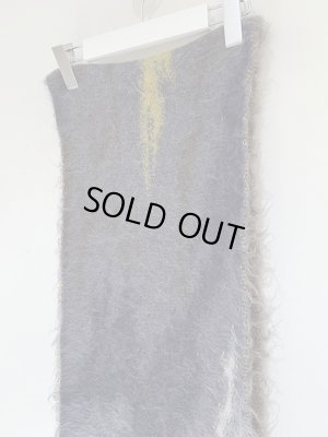 画像2: YOKE（ヨーク） Still Jacquard Mohair Long Stole（スティルジャカードモヘアロングストール） ダスティブルー