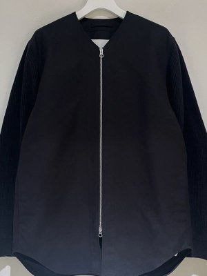 画像2: JIL SANDER（ジルサンダー） Collarless Zip-up Jacket（カラーレスジップアップジャケット） ブラック