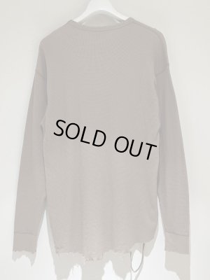 画像7: ANCELLM（アンセルム） ダメージワッフル クルーネックロングスリーブTシャツ ベージュ