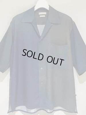 画像1: YOKE（ヨーク） Printed Open Collar Shirt（プリントオープンカラーシャツ） ネイビー