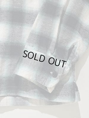 画像6: UNUSED（アンユーズド） オープンカラー オンブレチェックシャツ グリーン×チャコール