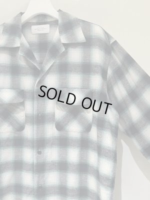 画像5: UNUSED（アンユーズド） オープンカラー オンブレチェックシャツ グリーン×チャコール