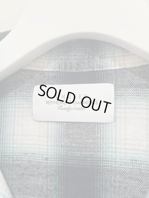 画像4: UNUSED（アンユーズド） オープンカラー オンブレチェックシャツ グリーン×チャコール