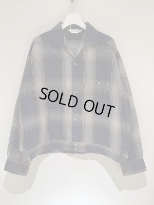 画像2: ANCELLM（アンセルム） フランネルチェック ショートシャツジャケット グレー×バーガンディ