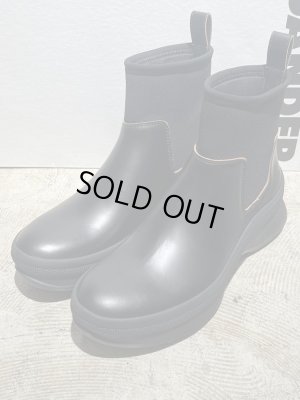 画像1: JIL SANDER（ジルサンダー） カーフレザー アンクルブーツ ブラック
