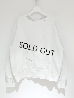 画像2: ANCELLM（アンセルム） フーディーカットオフ クラッシュスウェットシャツ ホワイト