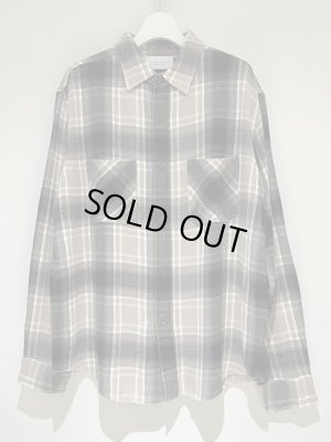 画像2: UNUSED（アンユーズド） Heavy Rayon Check Shirt（ヘビーレーヨンチェックシャツ） ベージュ×ブラック