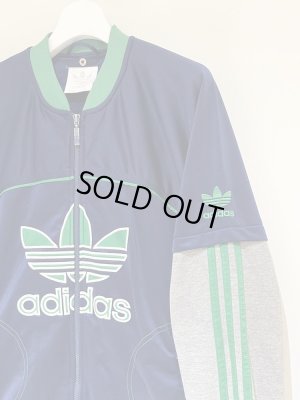 画像5: ユーロヴィンテージ adidas（アディダス） レイヤードトラックジャケット ブルー×グレー×グリーン