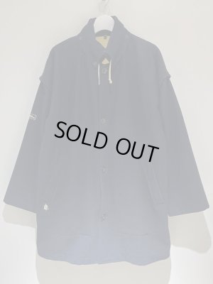 画像2: ユーロヴィンテージ イタリア製 デタッチャブルスリーブ 2WAYメルトンコート ダークネイビー