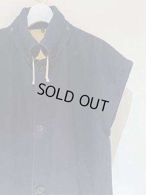 画像15: ユーロヴィンテージ イタリア製 デタッチャブルスリーブ 2WAYメルトンコート ダークネイビー