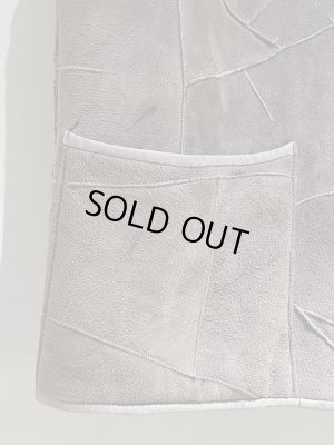 画像6: ユーロヴィンテージ パッチワーク風 リアルムートンベスト グレー