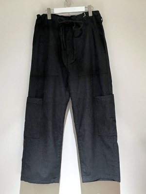画像1: ANCELLM（アンセルム） Chambray Baker Cargo Pants（シャンブレーベイカーカーゴパンツ） ブラック