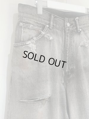 画像3: ANCELLM（アンセルム） Crash Selvedge Denim Straight 5P Pants（クラッシュセルビッジデニムストレート5Pパンツ） ブラック