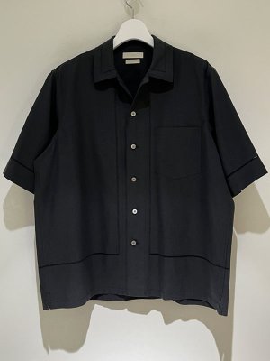 画像1: YOKE（ヨーク） Embroidery  Open Collar Shirt（エンブロイダリー オープンカラーシャツ） ブラック