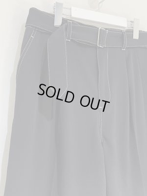 画像2: YOKE（ヨーク） Belted Wide leg Shorts（ベルテッド ワイドレッグショーツ） ブラック