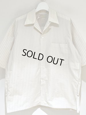 画像2: YOKE（ヨーク） Nylon Stripe Open Collar Shirt（ナイロンストライプオープンカラーシャツ） クリーム
