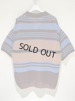 画像6: YOKE（ヨーク） Border Mesh Knit Skipper Polo Shirt（ボーダーメッシュニット スキッパーポロシャツ） ブラウン×ブルー